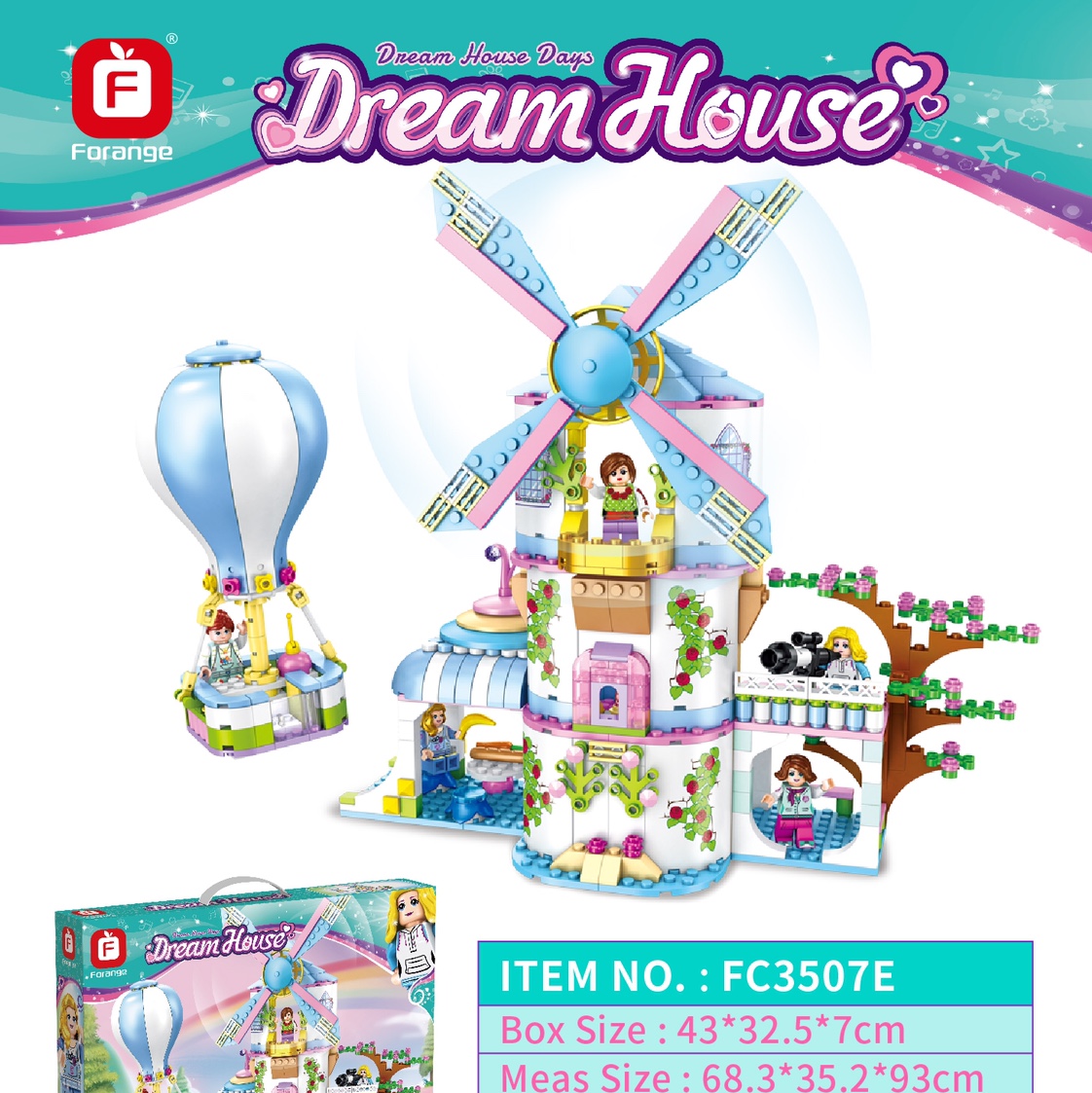 Girls assemble building blocks