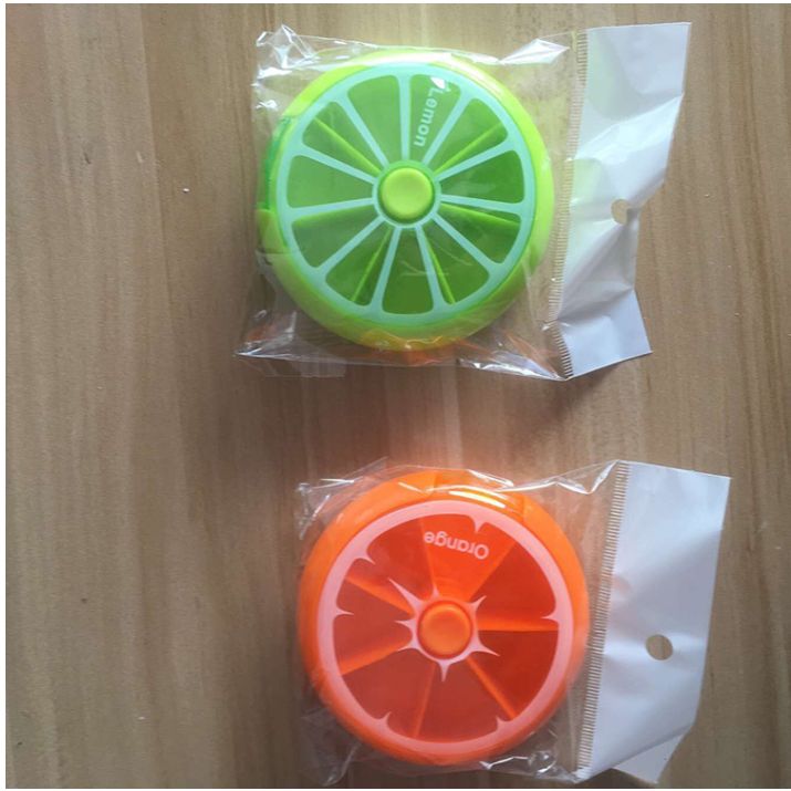 7格圆形旋转水果药盒 创意便携迷你一周果糖药丸收纳盒详情图15