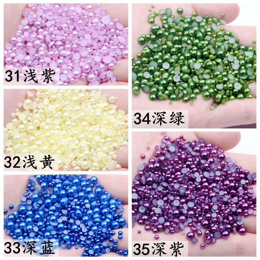 6Mm Flat Bottom Semi-Round Pearl Diy Material Imitation Abs Loose Beads Small Bag 300 Mobile Phone Shell Beauty Stickers Diamond Accessories Specification drawing