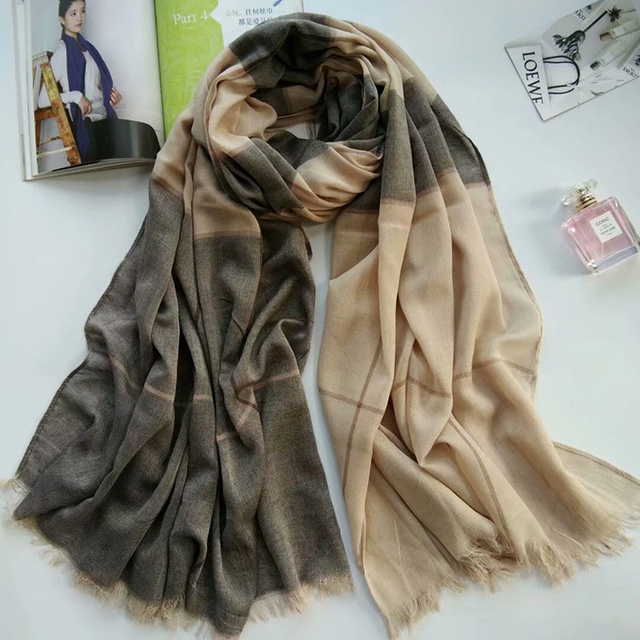 Autumn And Winter New Extra-Large Imitation Wool Plaid Scarf undefined