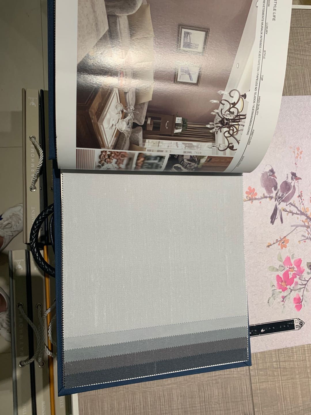 高精密现代北欧轻奢风格素色墙布详情图3