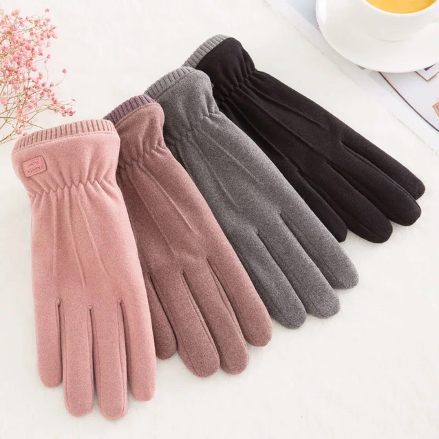 2020 New style of gloves for women, winter touch screen, fleece warmth, cute rabbit plush, thick cold-proof gloves for students cycling and driving