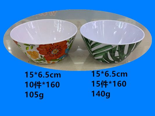 密胺餐具 密胺沙拉碗 仿陶瓷贴花碗