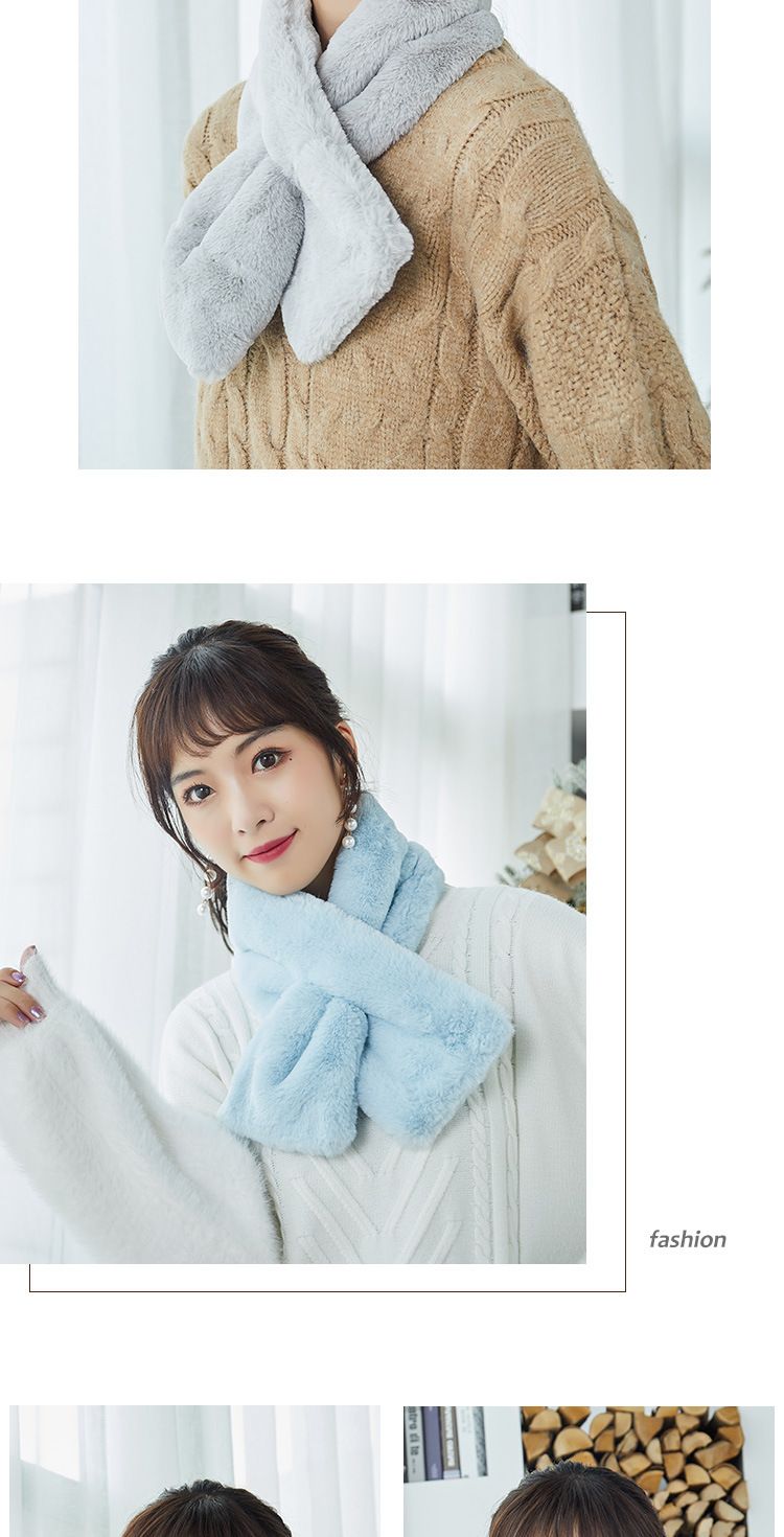 New Winter Korean Fur Scarf Imitation Rex Rabbit Hair Bib Female Autumn And Winter All Plush Neck Set Winter Hair Collar undefined