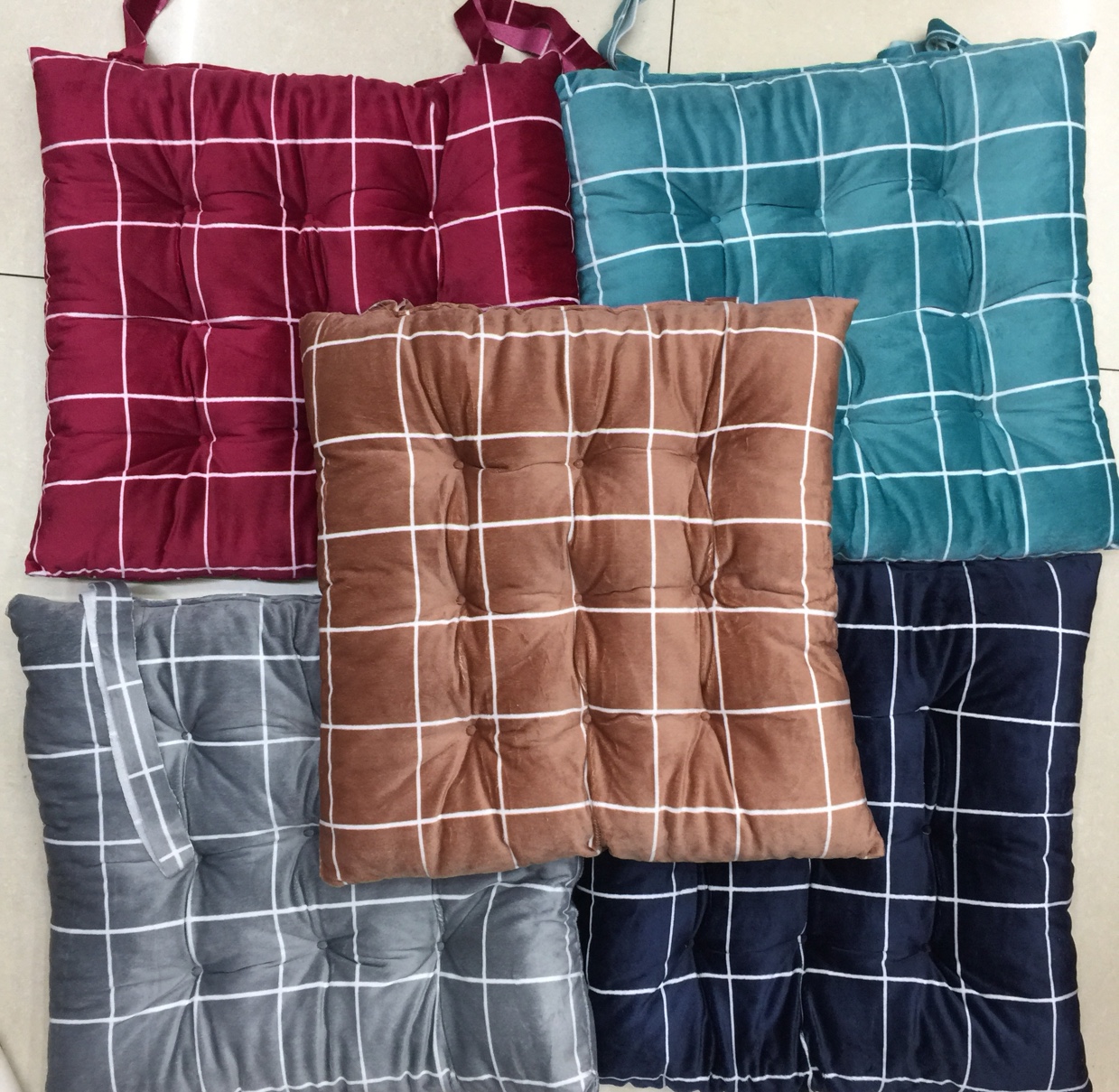 New Explosive Manufacturers Direct Sales Of Crystal Velvet White Check 9 Pincushion Ultra Soft Chair Cushion Cushion