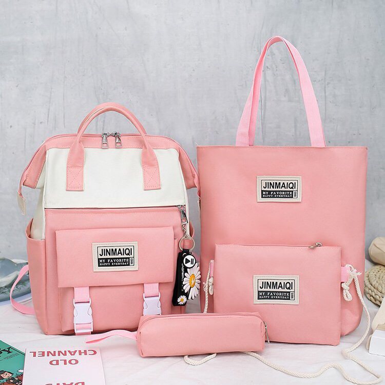 ins Korean version casual student backpack four-piece set Application Scenario