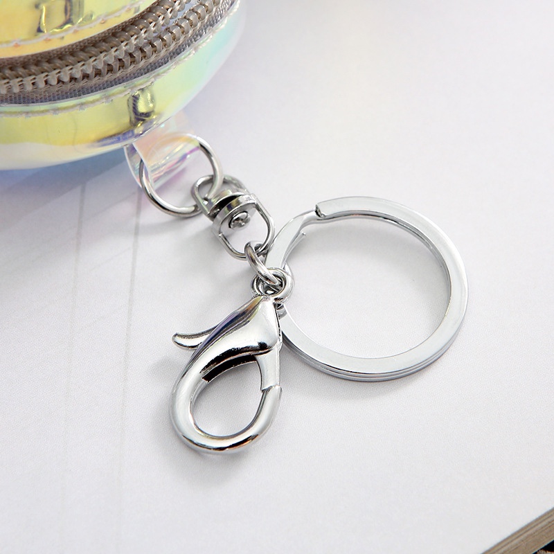 ins热销创意迷你镭射钱包 迷你钥匙圈零钱包耳机视频收纳包批发白底实物图