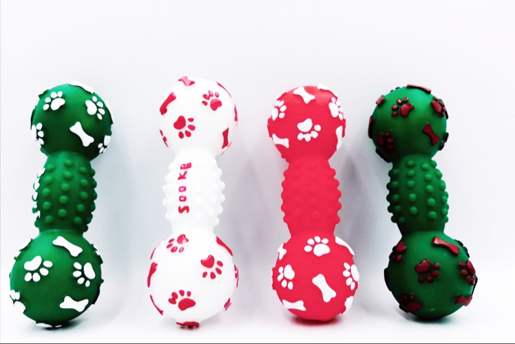Pet dumbbell footprint toy