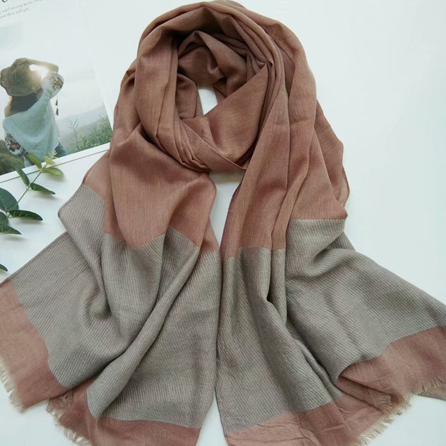 New Yarn-Dyed Double-Layer Mohair Scarf, Korean Version Of All Autumn And Winter Warm Item Picture