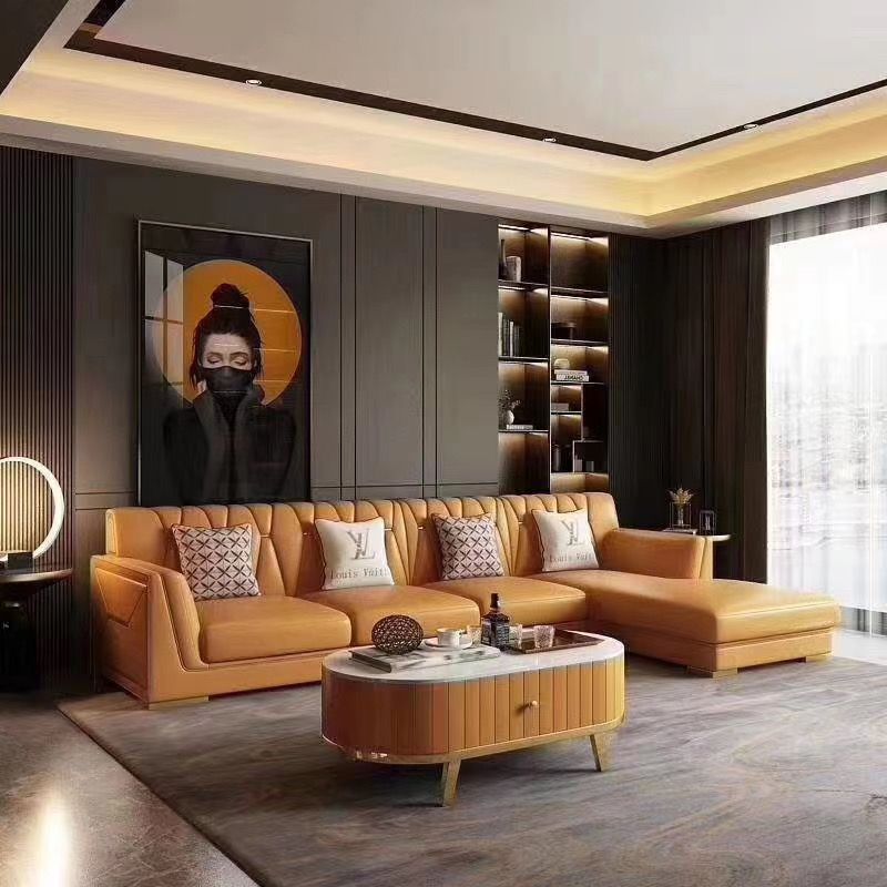 现代轻奢真皮沙发质量保证美观大气真皮沙发卧室客厅家具详情图2