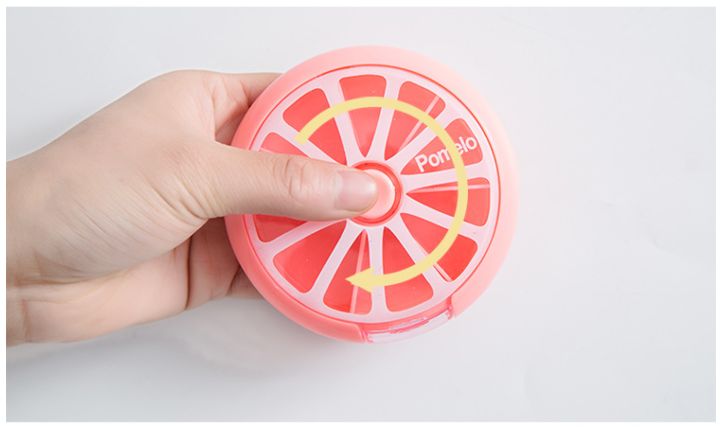 7格圆形旋转水果药盒 创意便携迷你一周果糖药丸收纳盒详情图9