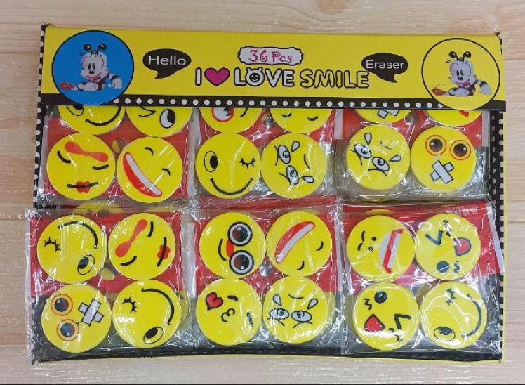 36-4小笑脸四个定做笑脸卡通热转印橡皮套装学习用品生产厂家详情图6