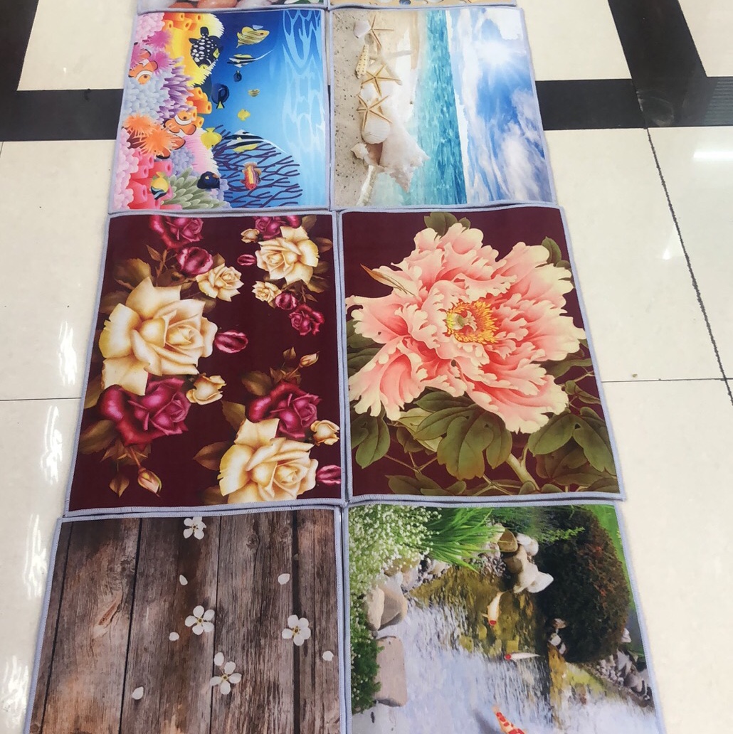 2023 New factory direct sales 40*60 no anti cloth HD printed floor mat Specification drawing