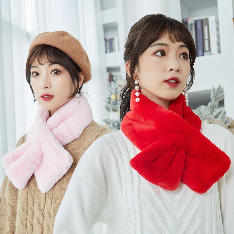 New Winter Korean Fur Scarf Imitation Rex Rabbit Hair Bib Female Autumn And Winter All Plush Neck Set Winter Hair Collar details Picture