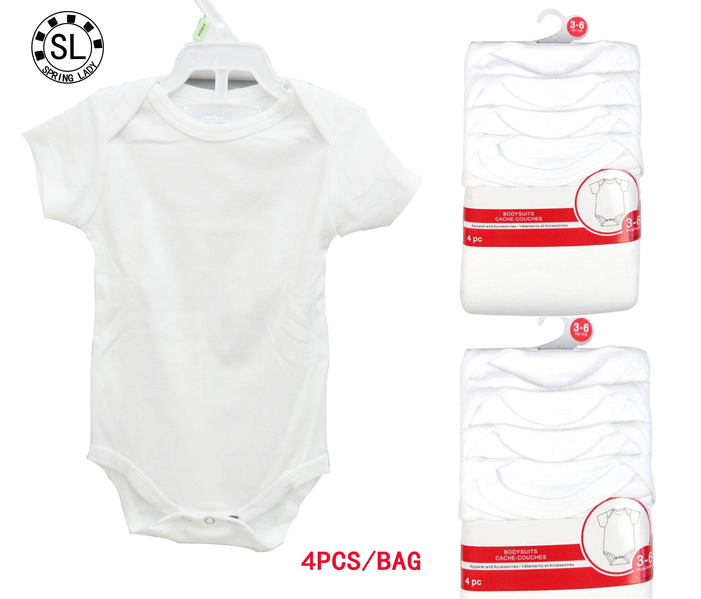 SPRING LADY baby white short sleeved triangle top crawling dress cotton baby baseball dress 4 pieces outfit thumbnail