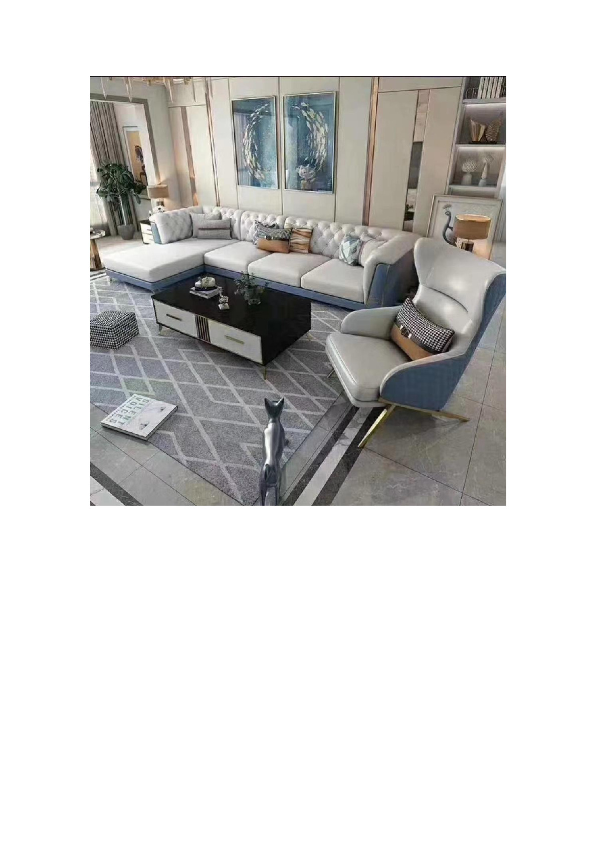 现代轻奢真皮沙发质量保证美观大气真皮沙发卧室客厅家具详情图5