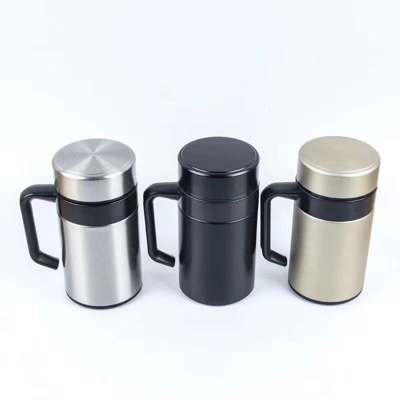Thermos Cup Office Cup Double Vacuum Stainless Steel Thermos Cup With Handle Business Cup 500Ml details Picture