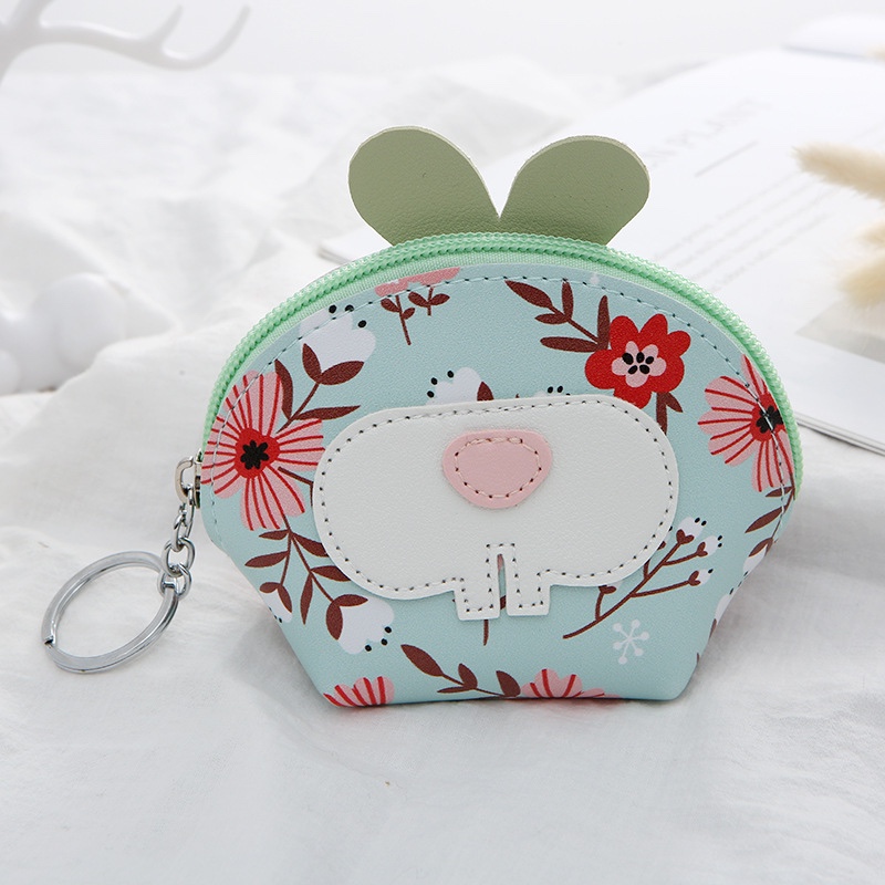 淘宝热销小碎花零钱包 创意卡通小兔小熊印花钱包 女士短款卡包细节图