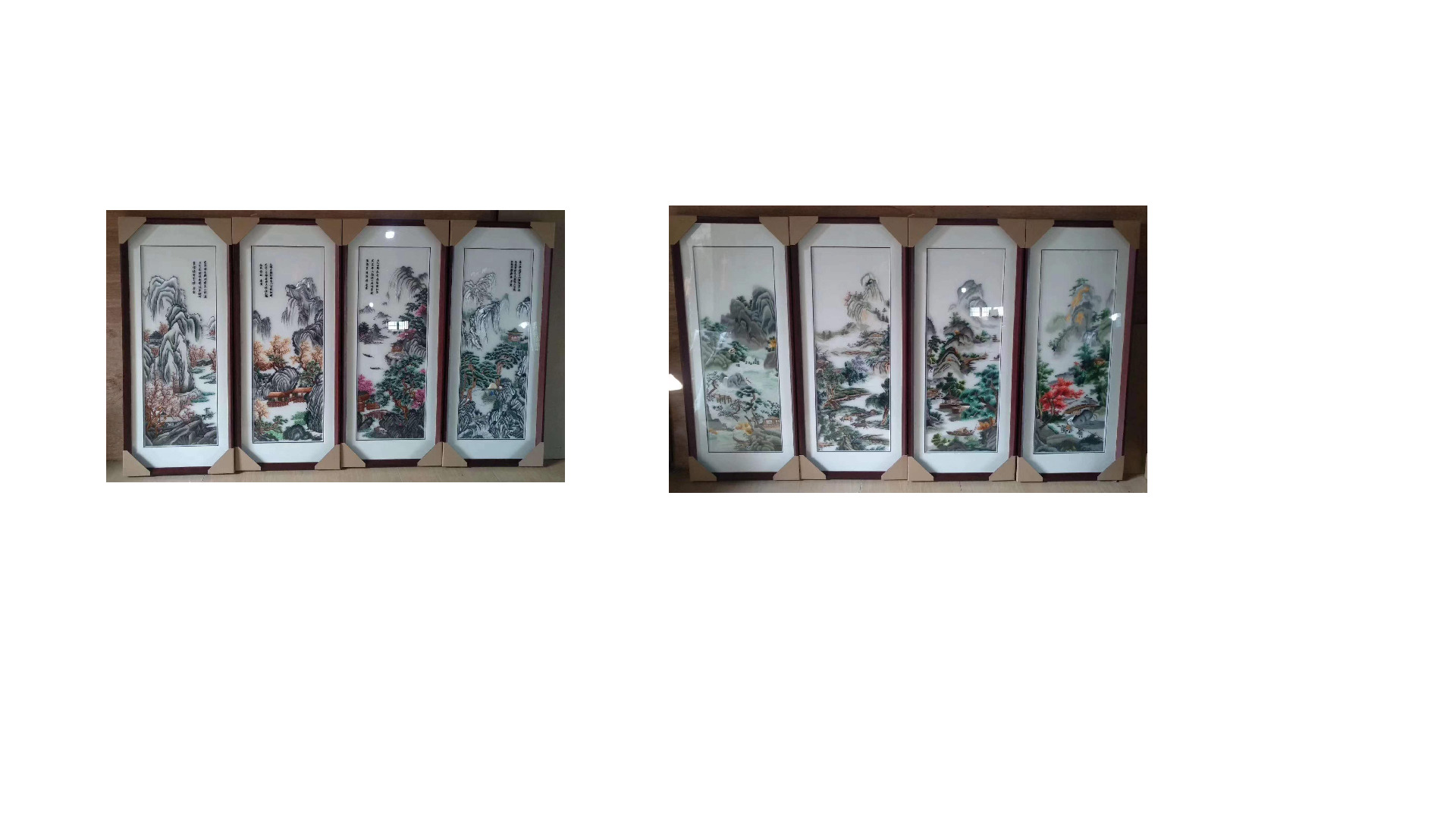 锦莱新中式刺绣装饰画梅兰竹菊客厅挂画四条屏中国风四联苏绣画详情2