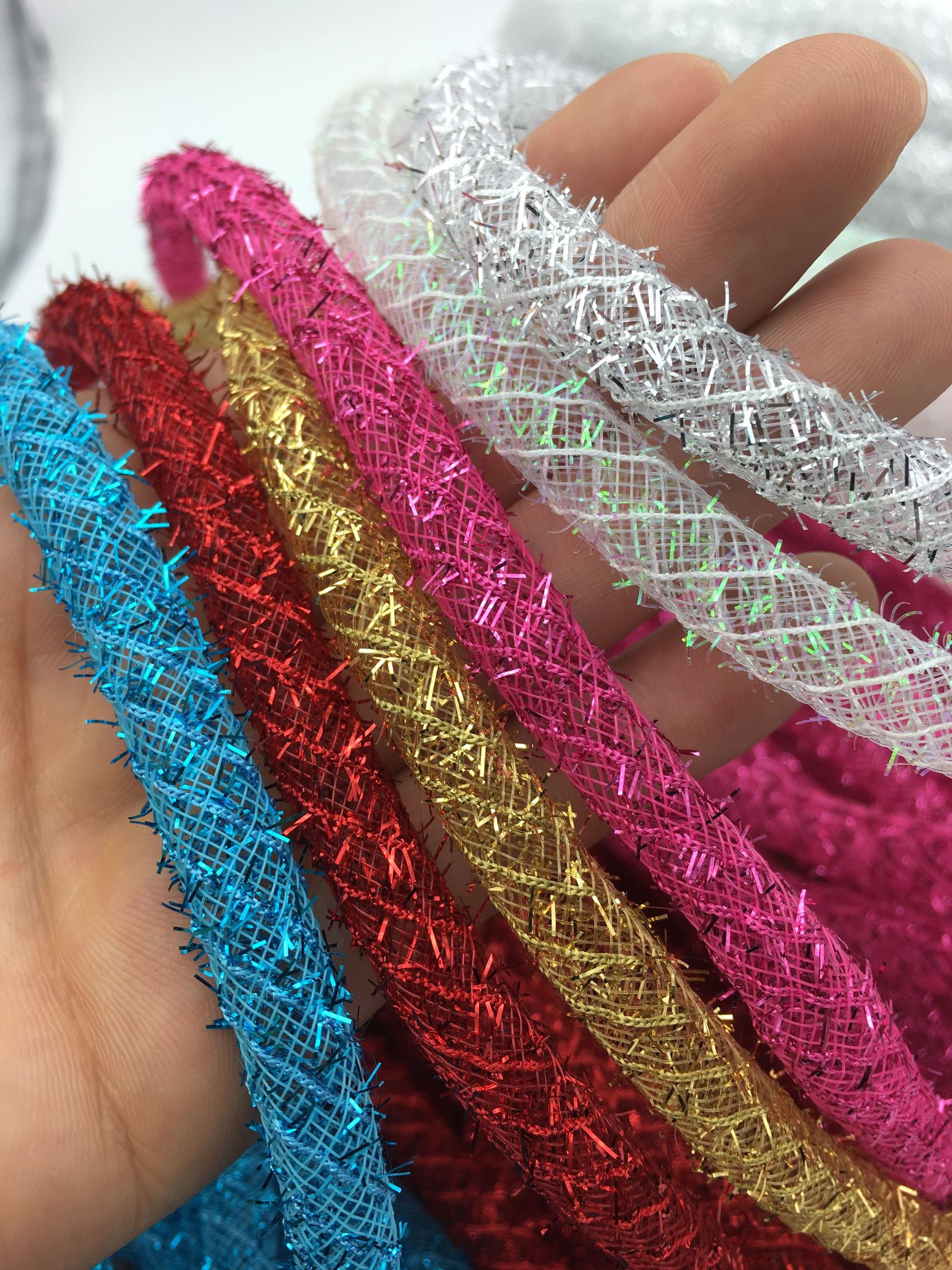 Manufacturers Direct Sales Of Color Elastic Elastic Network Management Christmas Festival Wedding Fashion Diy Decorative Materials 0.8Cm Application Scenario