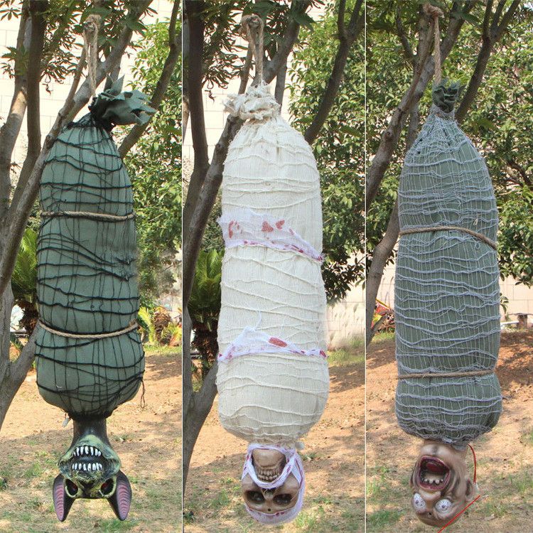 Halloween Hanging Ghost Skeleton Pendant Chamber Escape Haunted House Bar Layout Props Electric Light Funny Toys