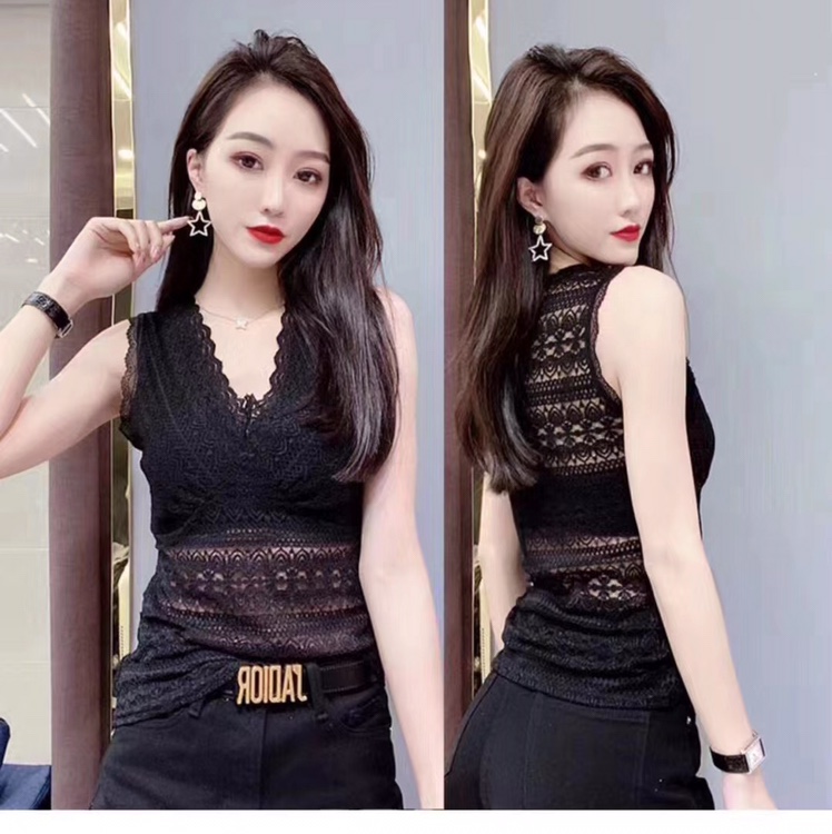 Fashionable lace with bare bottom vest thumbnail
