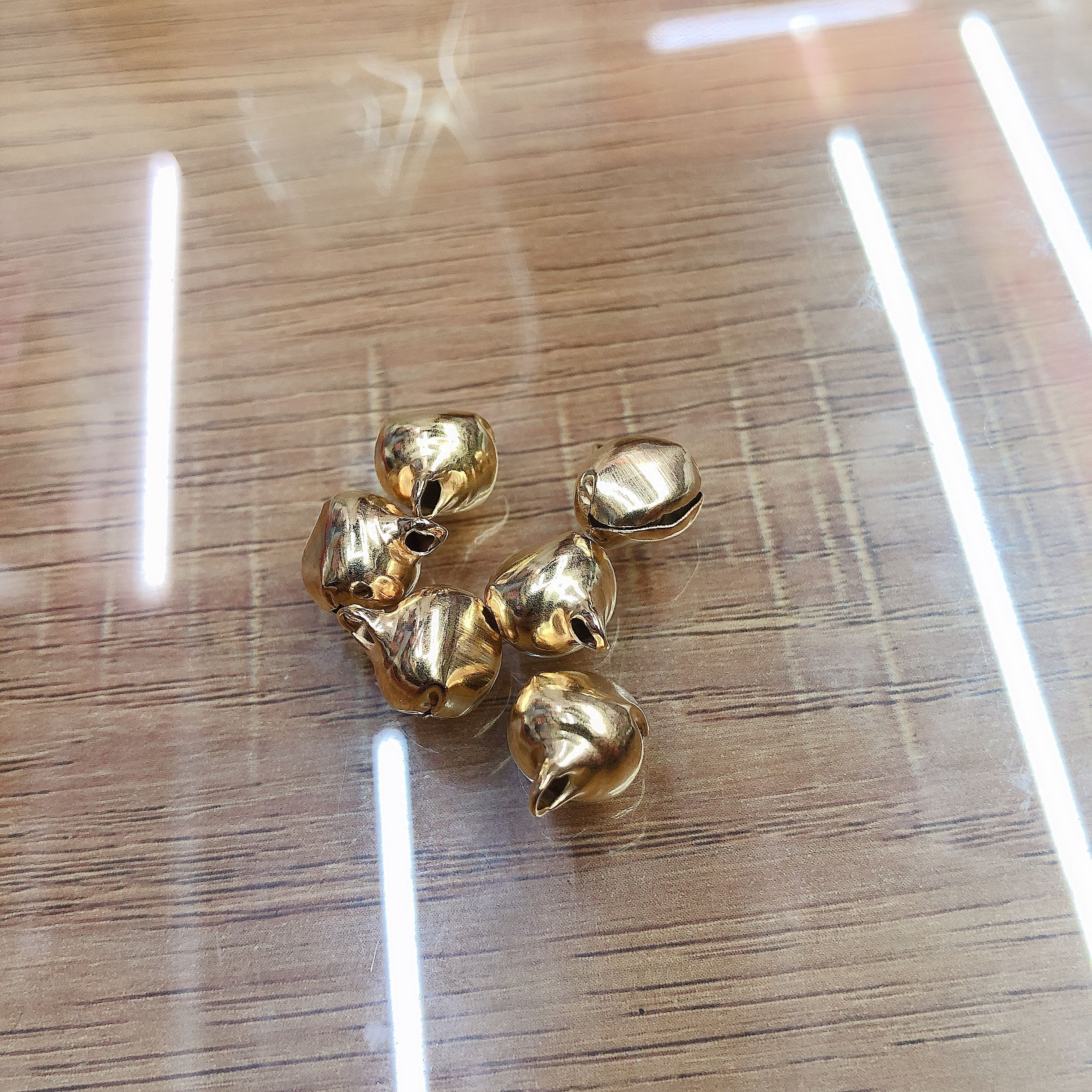 10MM word bell flat bell duck bell Christmas bell spot supply jewelry accessories gold thumbnail