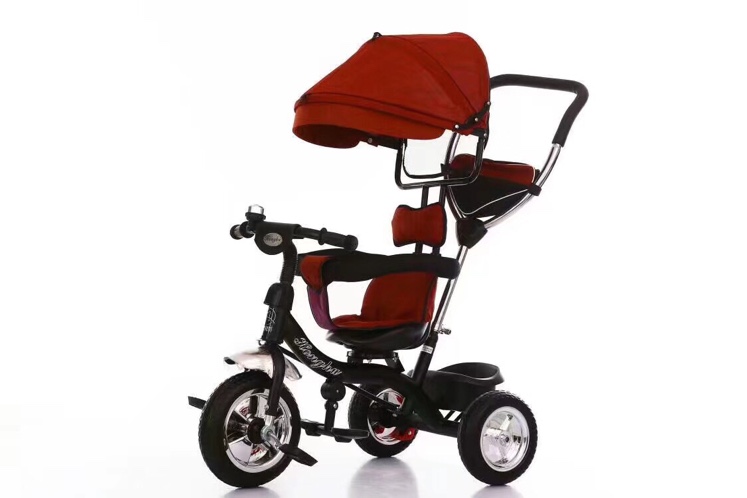 A tricycle with a canopy