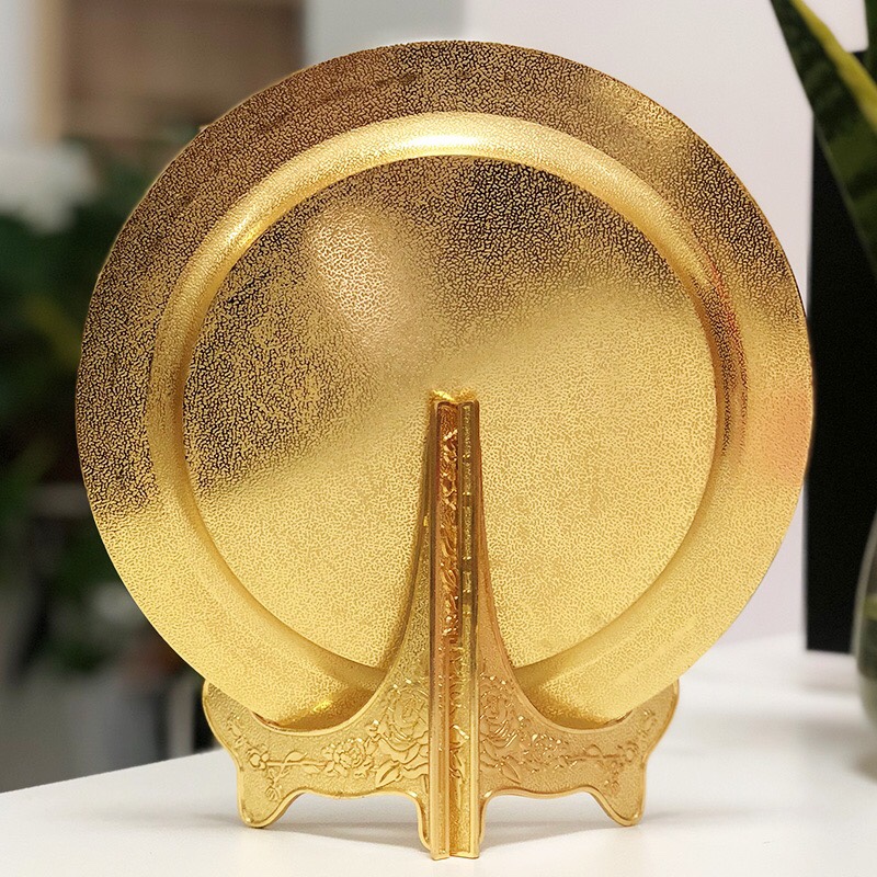 金属花纹奖盘白底实物图