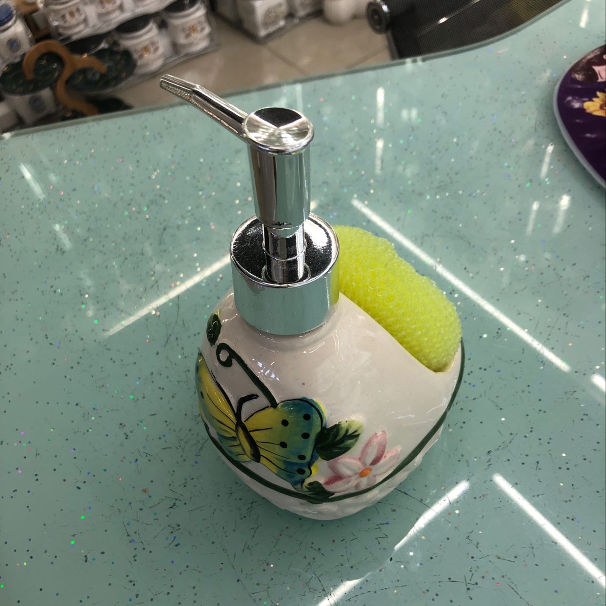 陶瓷洗手液瓶 花草
