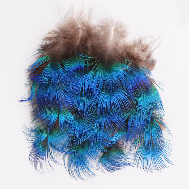 Natural DIY peacock feather accessories Apparel accessories Peacock blue pieces 3-7cm earrings accessories thumbnail