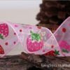 Manufacturers direct 2.5cm printing snow yarn with pink strawberry lovely snow yarn belt can be customized ribbon of all kinds thumbnail