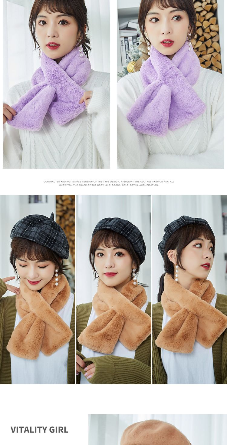 New Winter Korean Fur Scarf Imitation Rex Rabbit Hair Bib Female Autumn And Winter All Plush Neck Set Winter Hair Collar undefined