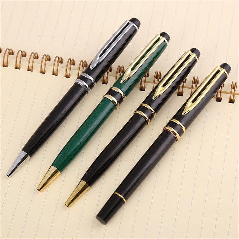 Precious metal ballpoint pen Oil pen spinning Business office students practice writing metal ballpoint pen