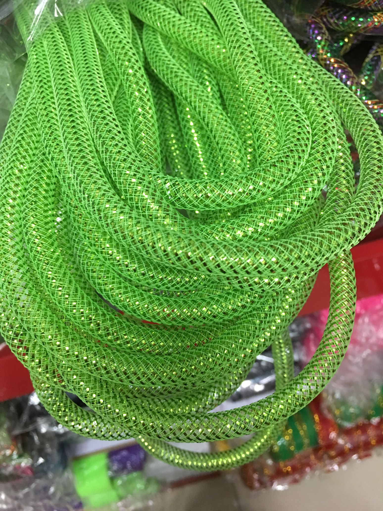 厂家直销 彩色弹力弹性网管 网布 节日婚庆时尚DIY装饰材料0.8cm详情图11