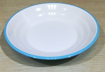 100% melamine imitation porcelain tableware A5 two-color 8-inch deep disk plate plate plate plate fruit plate, factory direct sales thumbnail