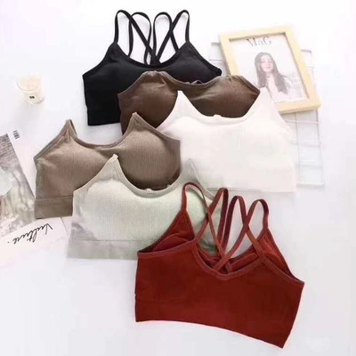 Stylish Cross Strap Straps Breathable Little Vest For Girls No Spongy Cushion Wrap Student Bra