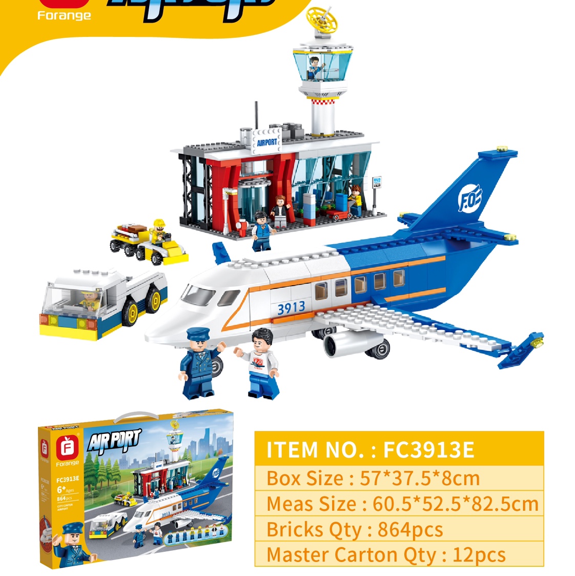 Airport scene modeling and assembling blocks