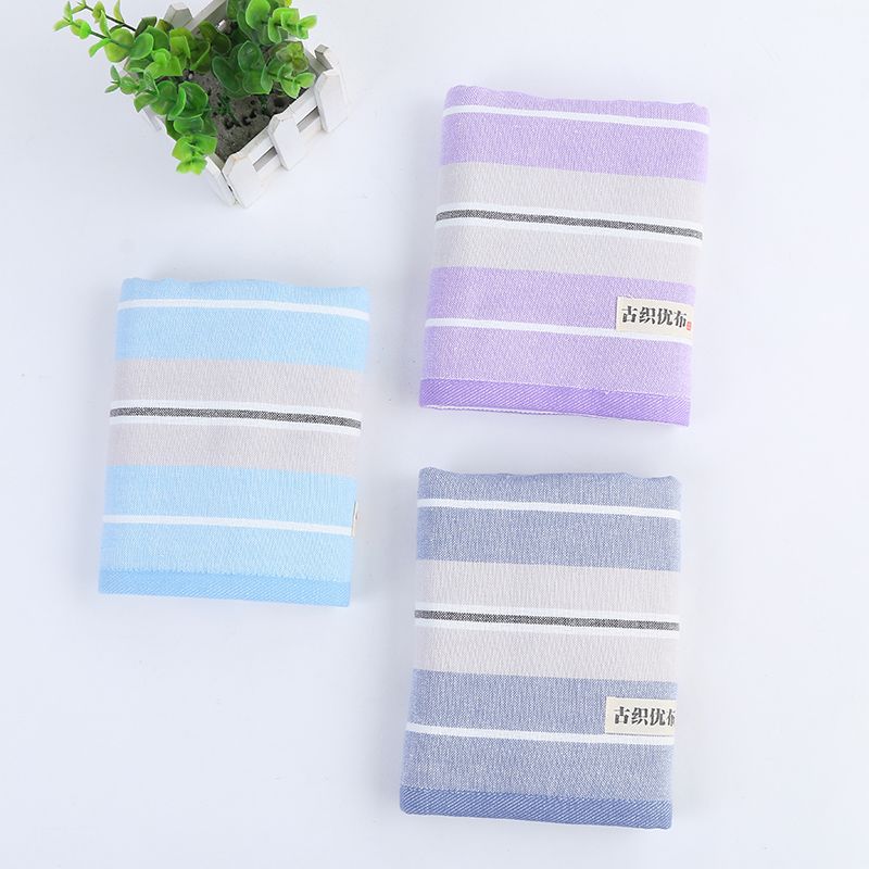 Pure cotton gauze towel, striped ancient woven high-quality cloth towel, seal ball towel detail image 2