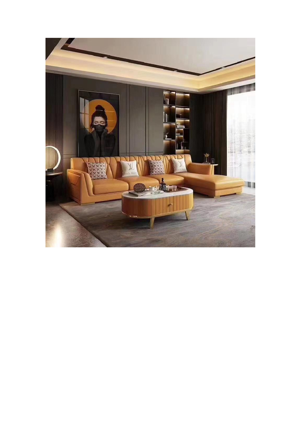 现代轻奢真皮沙发质量保证美观大气真皮沙发卧室客厅家具详情图6