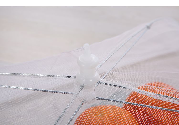 定制伞形白色可折叠饭菜罩纱网布食物罩防苍蝇罩悬挂式餐桌罩批发详情图7