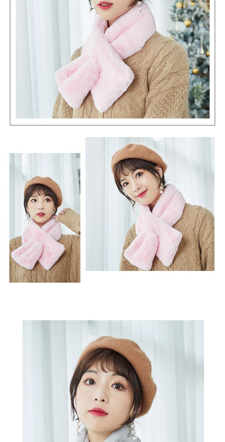 New Winter Korean Fur Scarf Imitation Rex Rabbit Hair Bib Female Autumn And Winter All Plush Neck Set Winter Hair Collar undefined