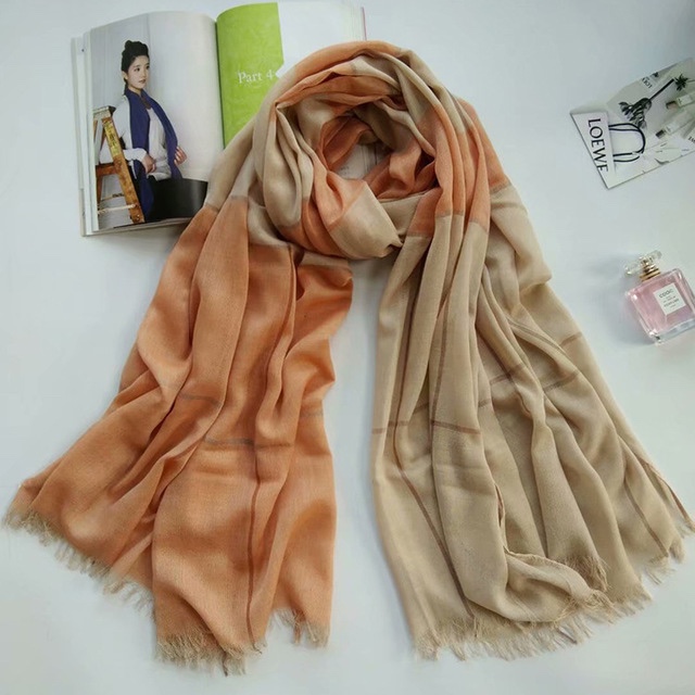 Autumn And Winter New Extra-Large Imitation Wool Plaid Scarf Application Scenario