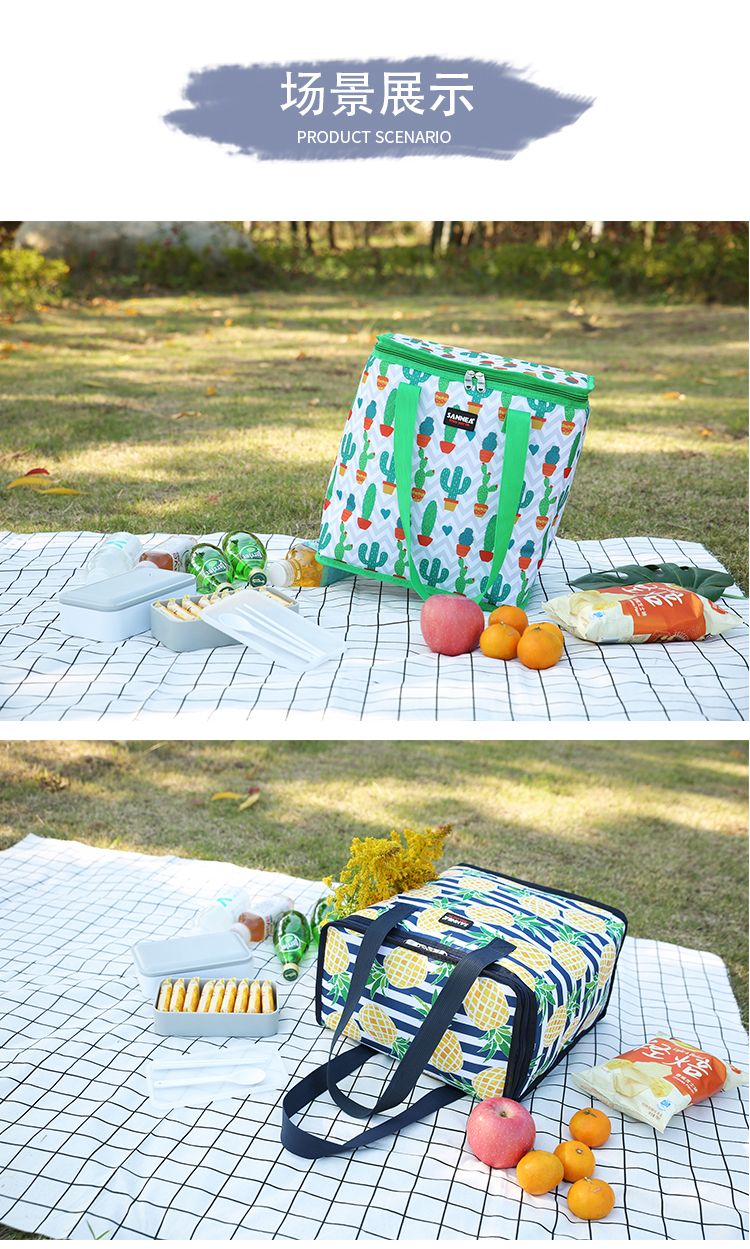 New aluminum film insulated bags, outdoor picnic and barbecue ice packs, fresh-keeping, refrigerated and insulated bags, hand-held lunch boxes and bento bags detail image 15