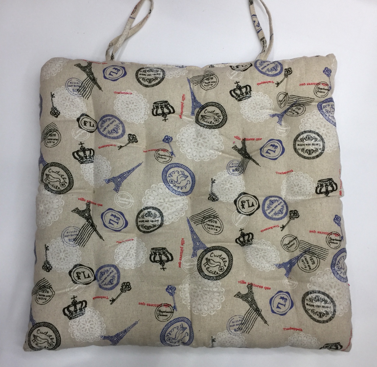 New Explosion-Style Factory Direct Sales European Printed Cloth Art Nine-Hole Seat Cushion Bay Window Tatami Cushioned Dining Table And Chair Cushion details Picture