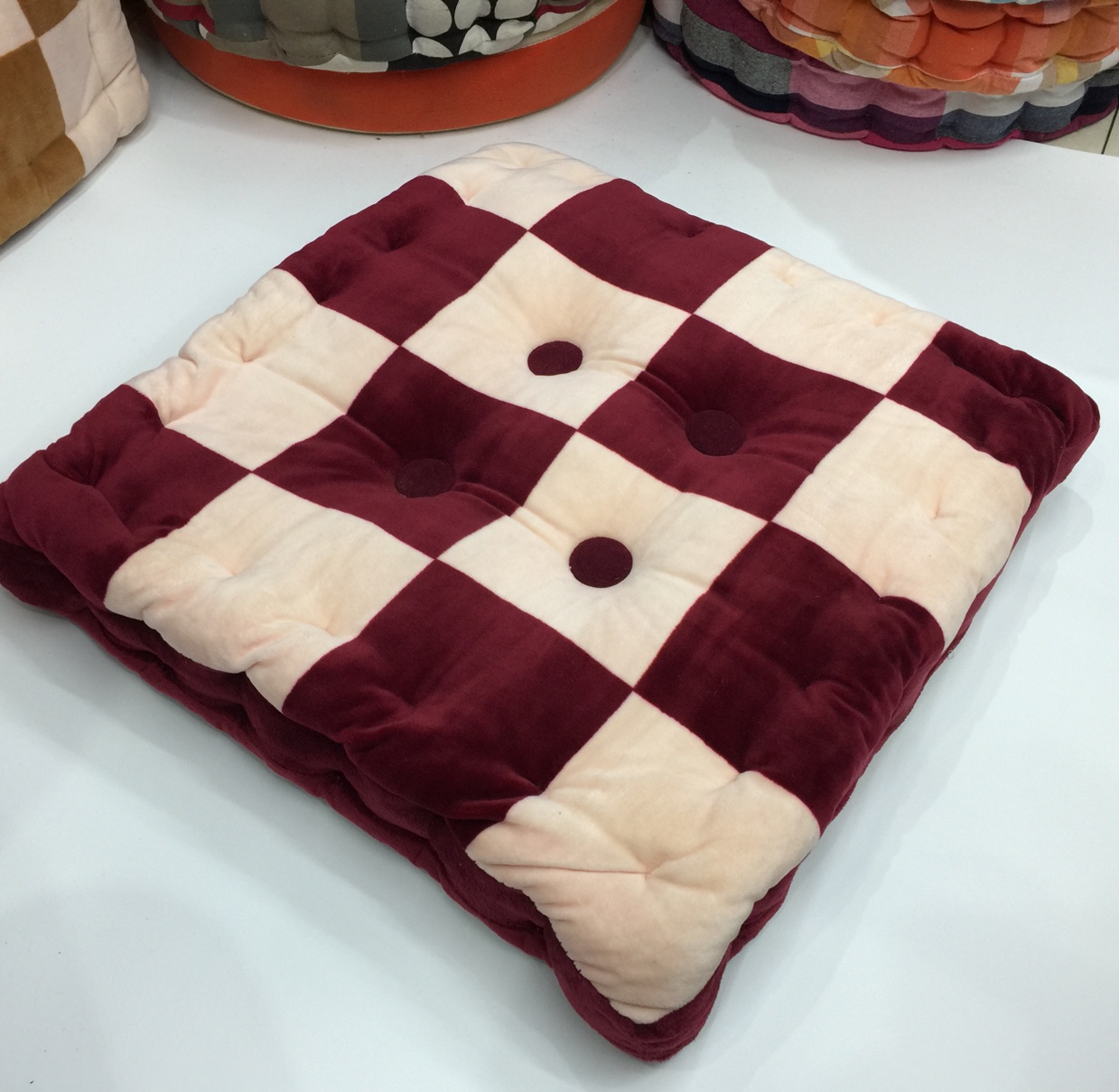 New Explosive Manufacturers Direct Marketing Positioning Lattice Crystal Velvet Fat Cushion Cushion Increase Chair Cushion