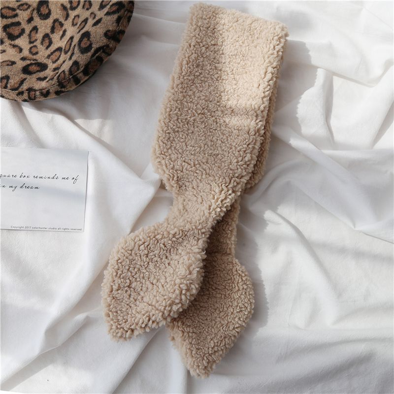 Bib Female Autumn And Winter Korean Version Of All Imitation Lamb Wool Scarf Double-Sided Plush Bib Fur Collar Thickened Winter Neck Set Tide Specification drawing