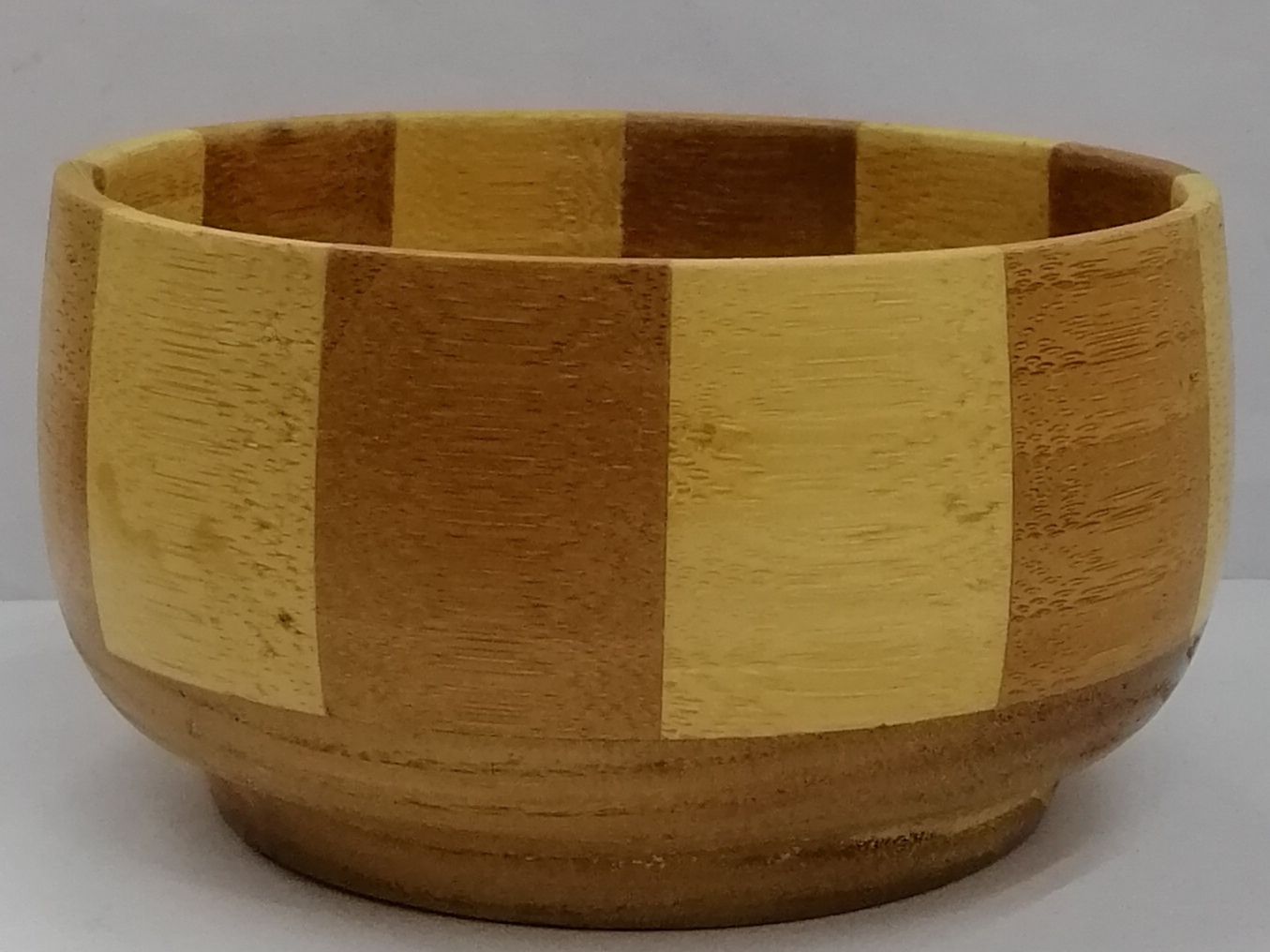 Bamboo thickened bowl plaid color household environmental bowl rice bowl foreign trade