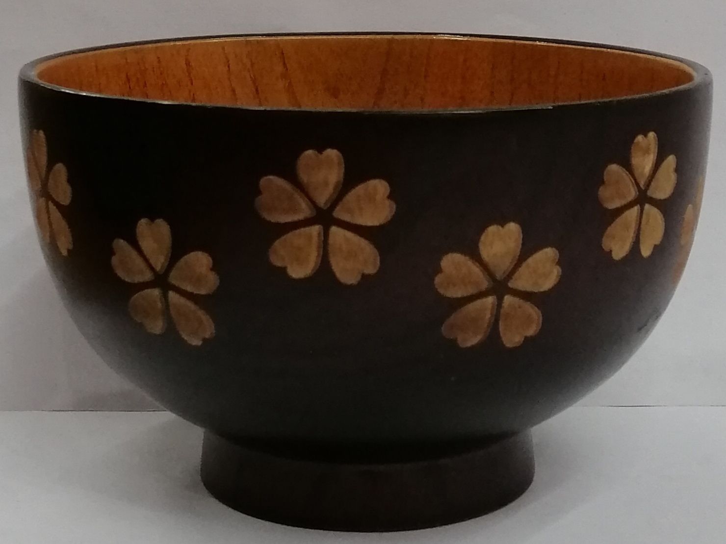 Wooden thickened bowl printing household environment-friendly bowl rice bowl foreign trade