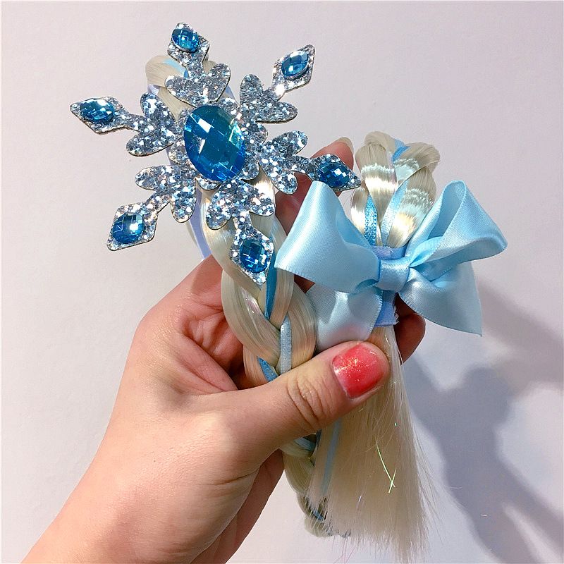 Frozen Elsa, children's wig, Rapunzel, Rapunzel, false braid, Elsa headwear, braid detail image 2